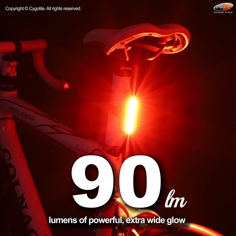 Cygolite Hotrod â€“ 90 Lumen Bike Tail Light - 6 Night & Daytime Modesâ€“ Wide Glowing LEDs- Compact & Sleekâ€“ IP64 Water Resistantâ€“ Sturdy Flexible Mount- USB Rechargeableâ€“Great for Busy Roads - Image 2